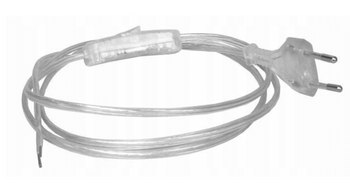Przewód kabel OMY 2x0,75 z wtyczką i włącznikiem 2,5m transparentny