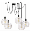 Lampa wisząca szklany pająk 5xE27 przezroczyste kule