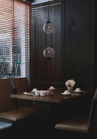 Lampa wisząca szklane kule grafitowe K-5111 z serii DAVOS