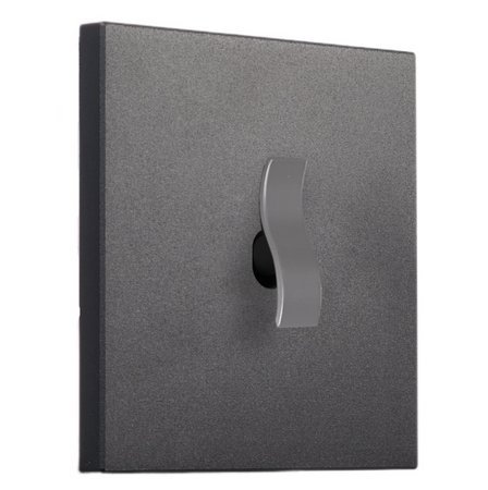 Włącznik podtynkowy pojedynczy / schodowy TOGGLICA WAVE kwadratowy CZARNY MAT