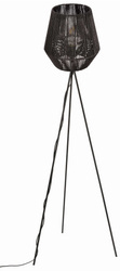 Lampa podłogowa NEPTUN trójnóg klosz pleciony czarny