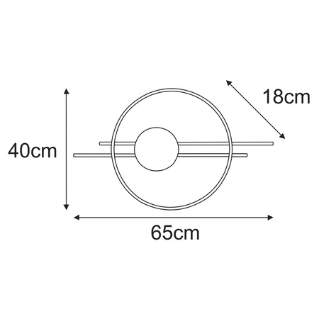 Wyjątkowy kinkiet ścienny z okręgiem i prętami K-5341 z serii ASTRA