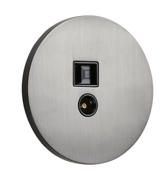 Gniazdo TV/RJ45 podtynkowe okrągłe metalowe TOGGLICA ROUND  grafit szczotkowany