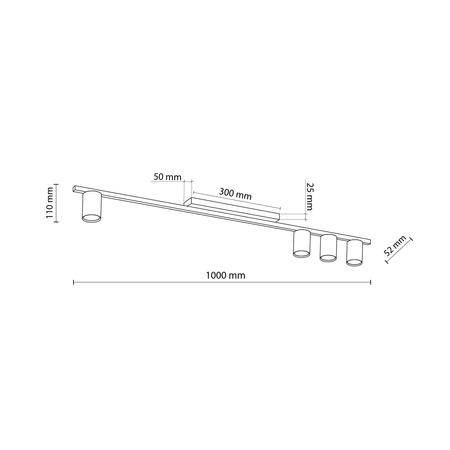 Lampa sufitowa LOGAN Black 4xGU10