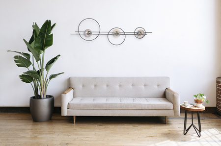 Potrójna lampa ścienna z bursztynowymi kloszami K-5348 z serii CORSA