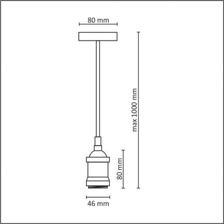 Lampa oprawa wisząca Chrom Zwis E27