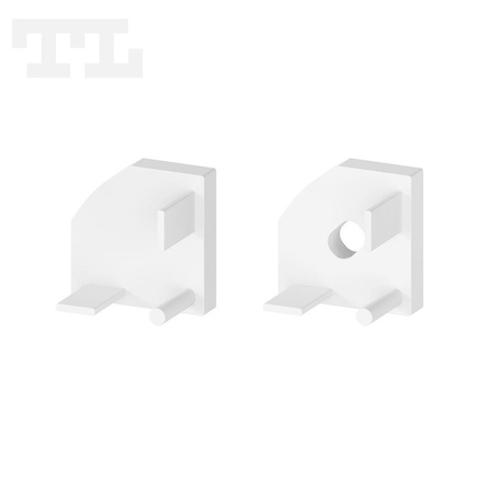 Komplet zaślepek bocznych białych P3-5 (1 szt. z otworem, 1 szt bez otworu) (nr kat 7703502)