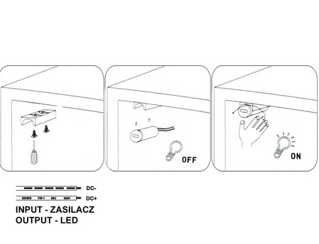Włącznik do taśm LED bezdotykowy  czarny podblatowy