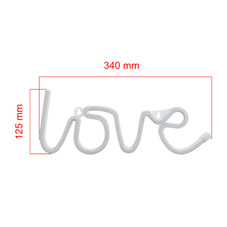 Dekoracja świetlna Neon LED "love", 34 x 12,5 cm
