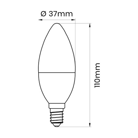 Lampa   C37 E14 LED PROFI 9W świeczka 900lm 3000K ceramika INQ