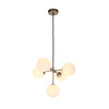 Lampa wisząca mosiądz mleczny klosz kulka 5x28W Mati Candellux 35-73778
