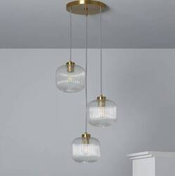 Lampa Wisząca ze Szkła Tri Wilde 3xE27