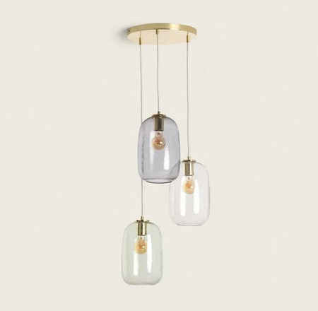 Lampa Wisząca ze Szkła Bonhomía 3xE27