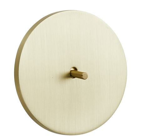 Włącznik podtynkowy okrągły metalowy pojedynczy / schodowy TOGGLICA ROUND 4U złoty szczotkowany