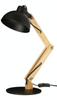 Lampka biurkowa E27 drewniana czarna LOFT
