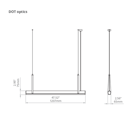 Kluś Lampa wisząca LED Tulip TU BEAM ZW L=1207mm, DOT, 17W, 3000K, DALI, NATURAL