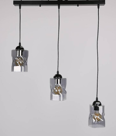 Lampa wisząca czarna/dymiona listwa 3xE27 Felis 33-00149