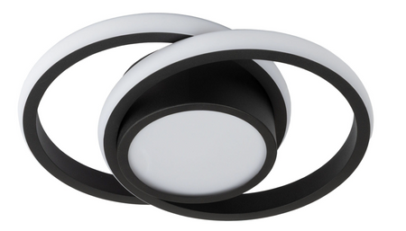 Lampa sufitowa Plafon Lumino czarny podwójny okrąg modern LED 30W 4000K