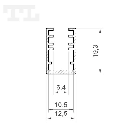 LED P10-4 Profil 2000 mm anod (nr kat 8610402)