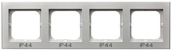Ramka poczwórna do łączników IP-44 Sonata Ospel Srebrny mat