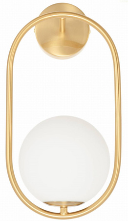 Kinkiet Milano Ring złoty E14 mleczna kula