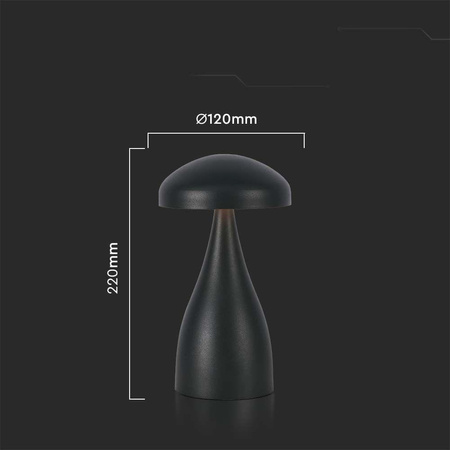 Lampka Biurkowa Nocna V-TAC 1W LED 22cm Ładowanie USB Ściemnianie Czarna VT-1041 3000K-6000K 55lm