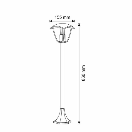 Lampa ogrodowa stojąca 1 x E27 100cm czarna 88cm