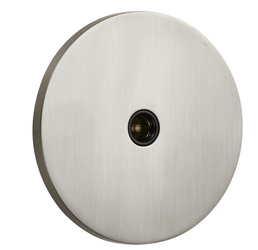 Gniazdo TV podtynkowe okrągłe metalowe TOGGLICA ROUND nikiel szczotkowany