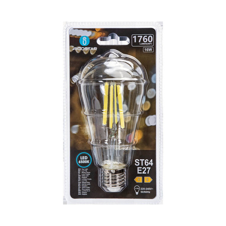 Żarówka LED Filament Przezroczysta ST64 E27 16W zimna