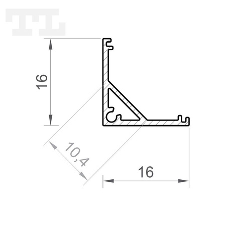 LED P3-2 Profil 3000 mm grafitowy lakierowany RAL 7016 (nr kat 8632037016)