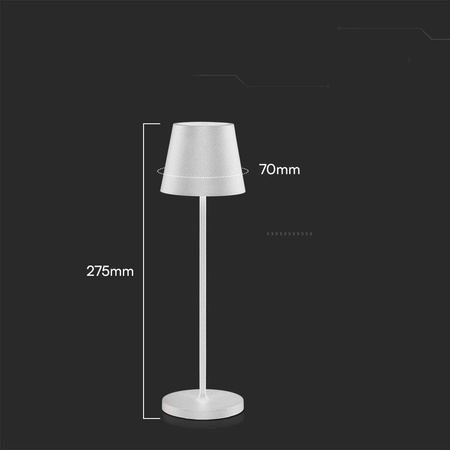 Lampka Biurkowa Nocna V-TAC 1,5W LED Ładowanie Ściemnianie IP54 Biała 