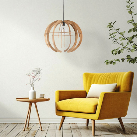 Lampa wisząca VENUS Wood 1xE27 L