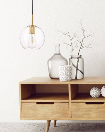 Lampa wisząca szklana przezroczysta MADRID kula