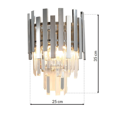 Kinkiet ASPEN CHROME 2xE14 z kryształami