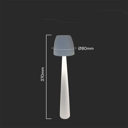 Lampka Biurkowa Nocna V-TAC 3W LED 37cm Ładowanie USB Ściemnianie Biała 