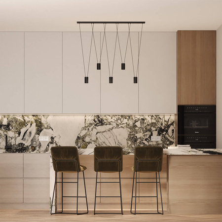 Lampa wisząca Toledo 5xGU10 czarna LP-432/5P BK