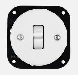 Włącznik podtynkowy ceramiczny pojedynczy schodowy OLD biały bez ramki