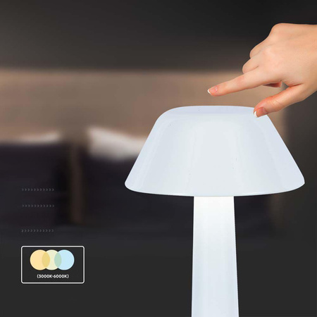 Lampka Biurkowa Nocna V-TAC 2W LED 23cm Ładowanie USB CCT Ściemnianie Biała 