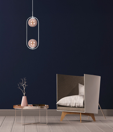 Biało-bursztynowa lampa wisząca z dwoma kloszami K-5305 z serii ALMA