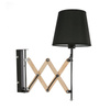 Kinkiet czarny chrom/drewno regulowany 40W E27 Mito Candellux 21-75420