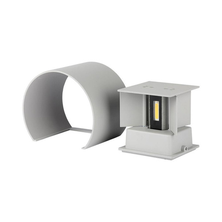 Oprawa Ścienna 6W V-TAC Góra Dół Regulowana Szary Okrągły IP65 Bridgelux VT-756 4000K 700lm