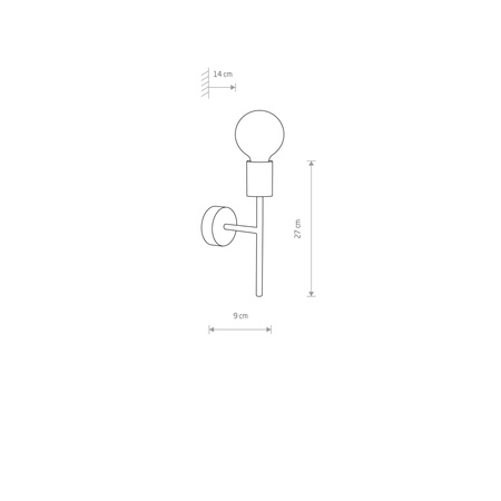 Nowodvorski Kinkiet czarny metalowy RADIUS 