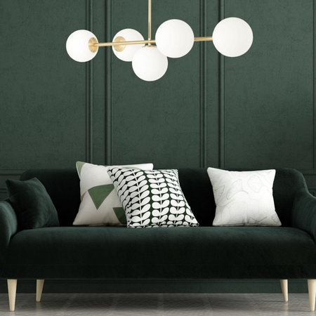 Lampa sufitowa Milano złota 5xE14 mleczne kule