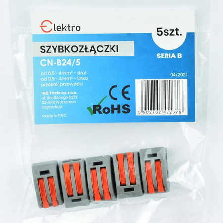 Szybkozłączka CN-B24 2x 0,5-4mm drut/linka (opk 5szt)