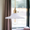 Lampa wisząca szklana płaska BALERINA mleczna 1xE27