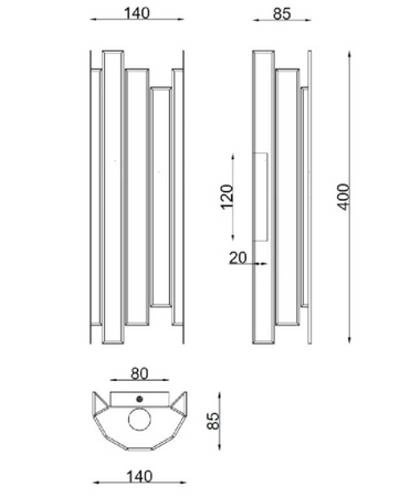 Kinkiet z Metalu i Szkła Bredos 2xE14 złoty