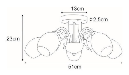 Lampa sufitowa K-JSL-8588/5 CHR z serii MALIBU