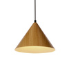 Dunca Lampa Wisząca 25 Czarny 1X40 E27 Klosz Jasny Dębowy