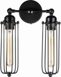 Kinkiet ścienny Rustic T30 czarny podwójny