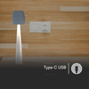 Lampka Biurkowa Nocna V-TAC 3W LED 37cm Ładowanie USB Ściemnianie Biała 